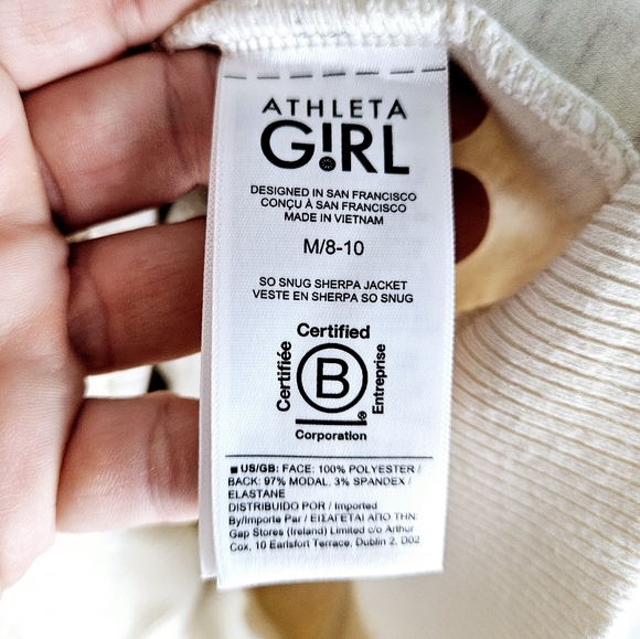ATHLETA GIRL | plush full zip teddy sweater hoodie - Picture 7 of 8